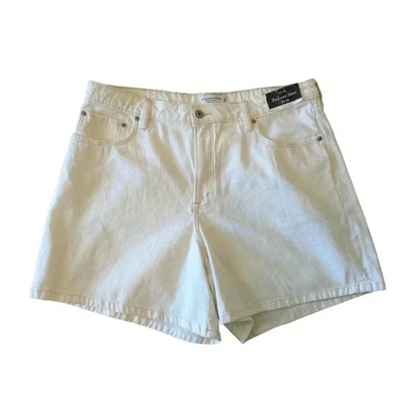 Abercrombie & Fitch Curve Love Off White The Loose Short New Sz 33 High Rise 16 - Picture 2 of 6